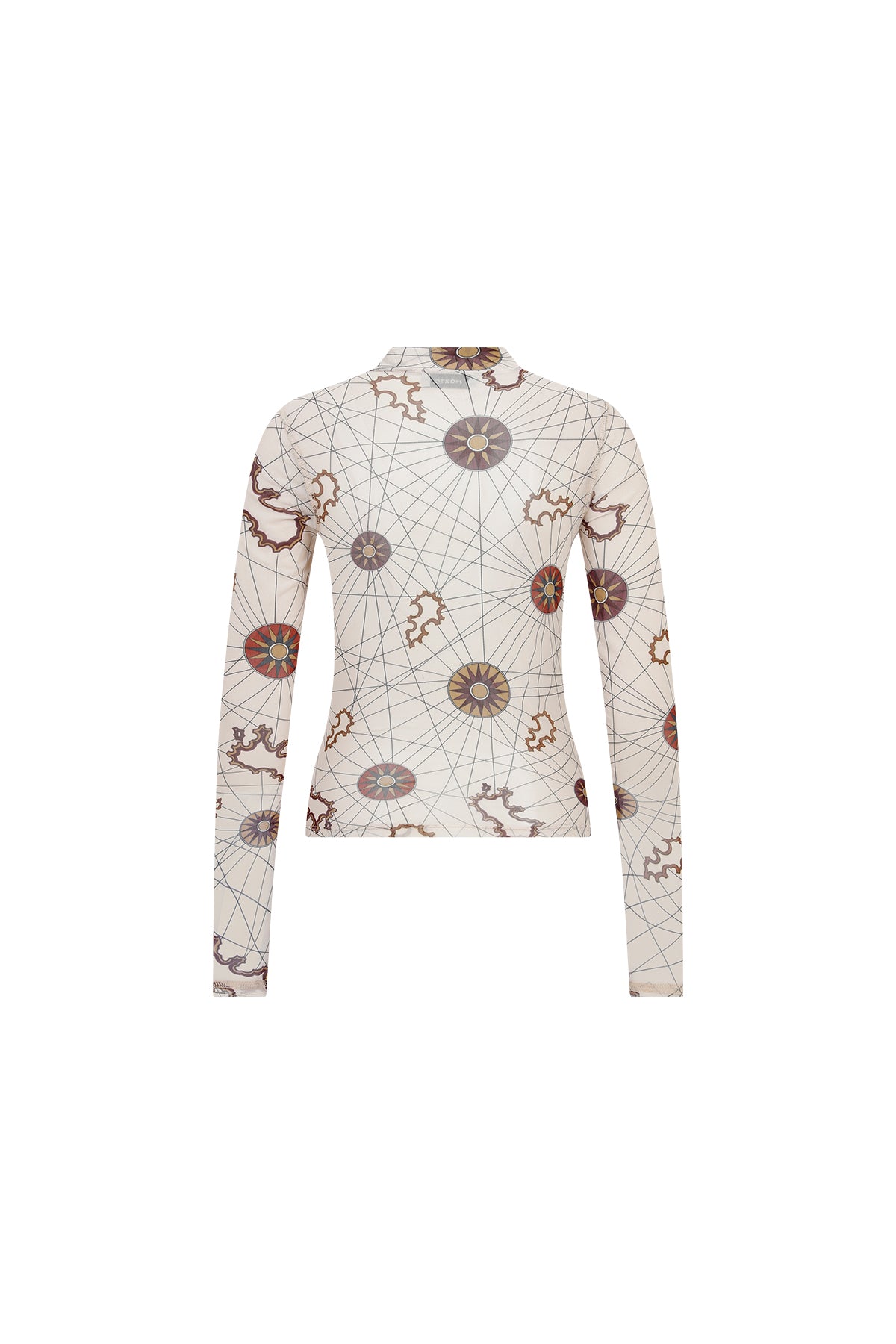 Nora Güneş Baskılı Bej Tül Body