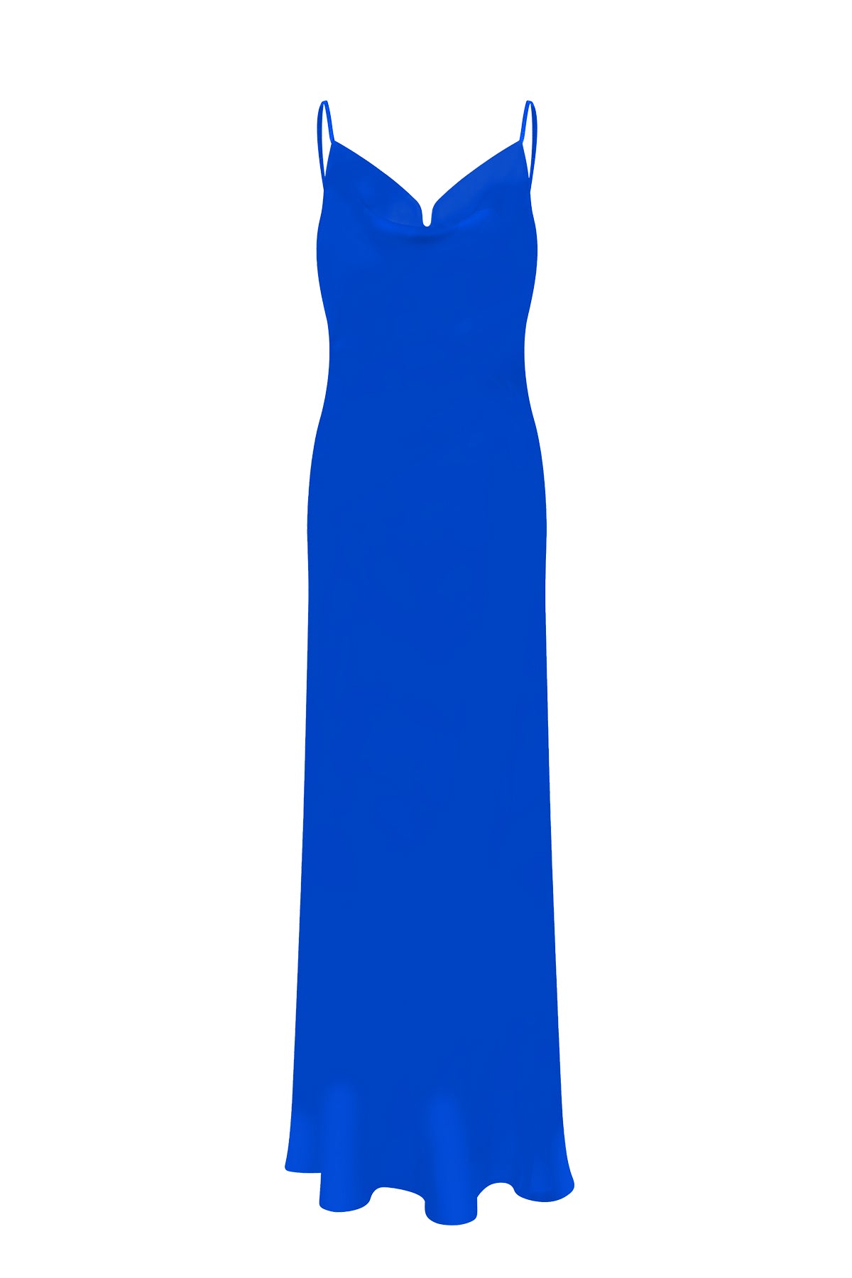 Jace Satin Blue Maxi Slip Dress