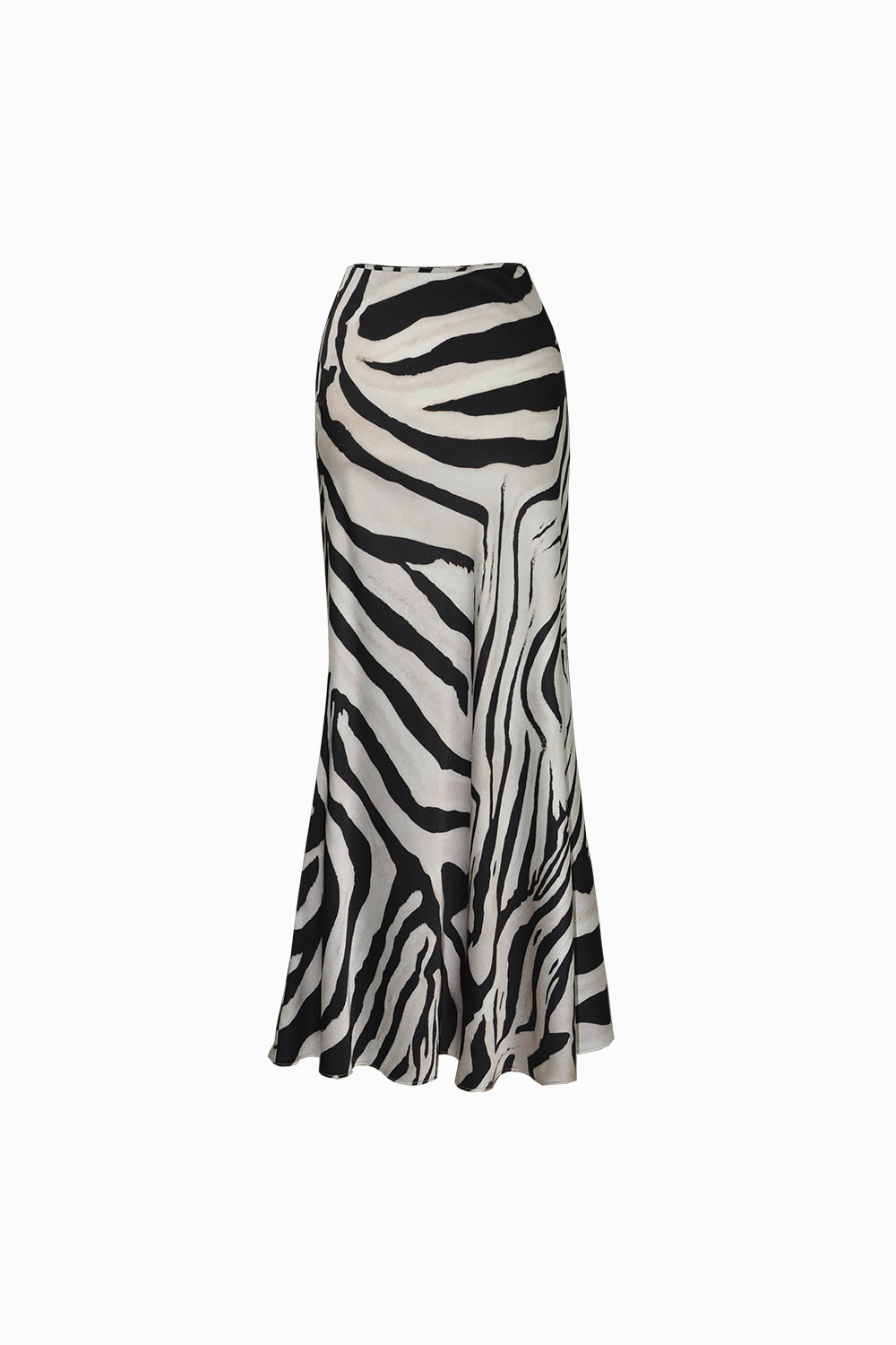 Larissa Zebra Print Satin Maxi Skirt