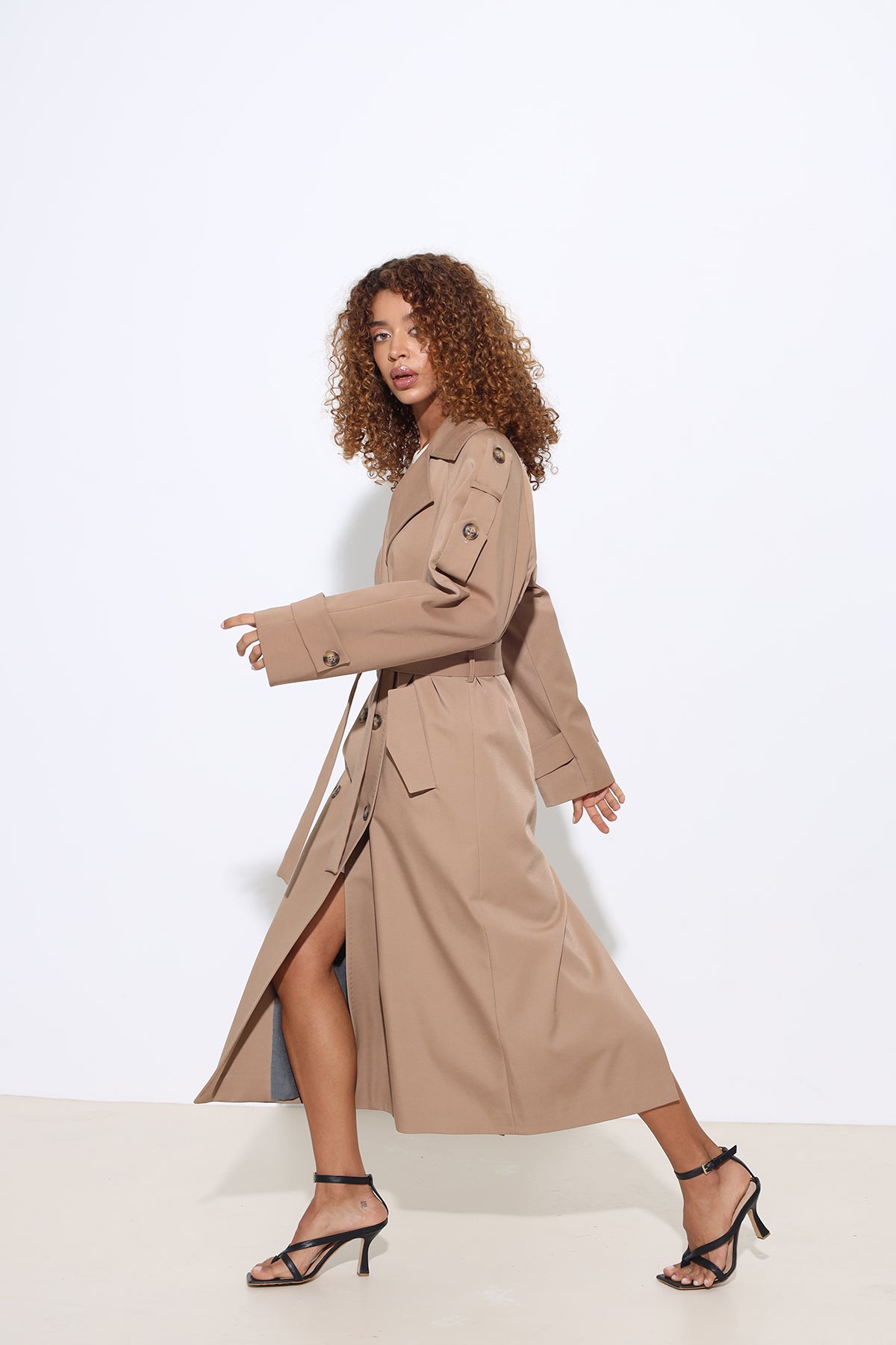 Marvine Maxi Camel Trench Coat