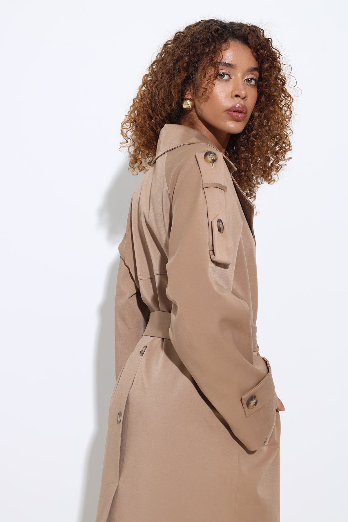 Marvine Maxi Camel Trench Coat