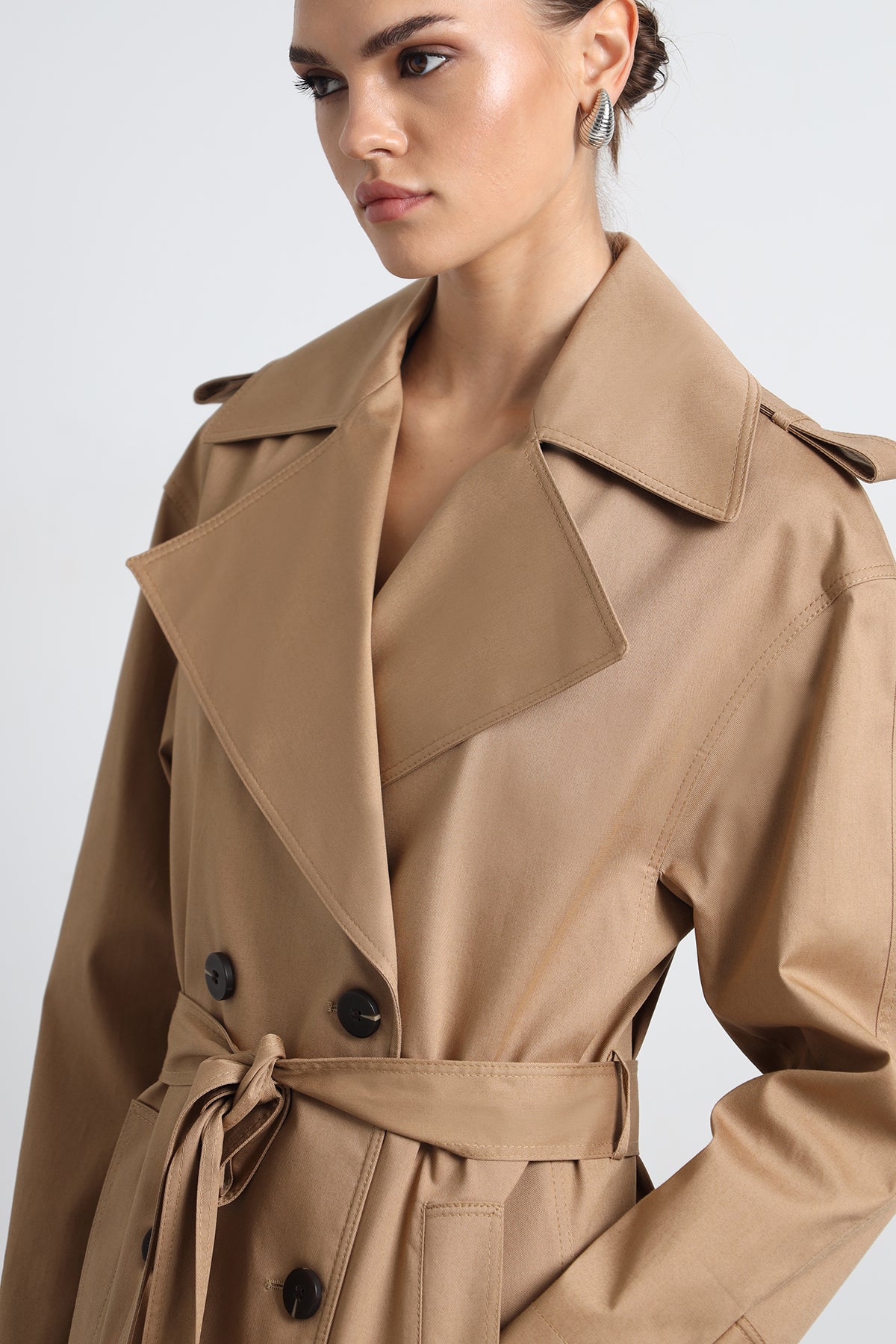 Orsay Camel Maxi Trench Coat