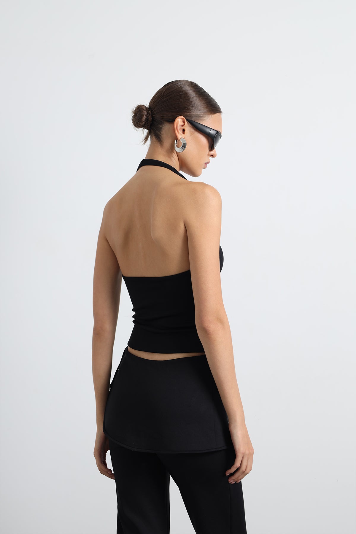 Orsine Etekli Siyah Pantolon