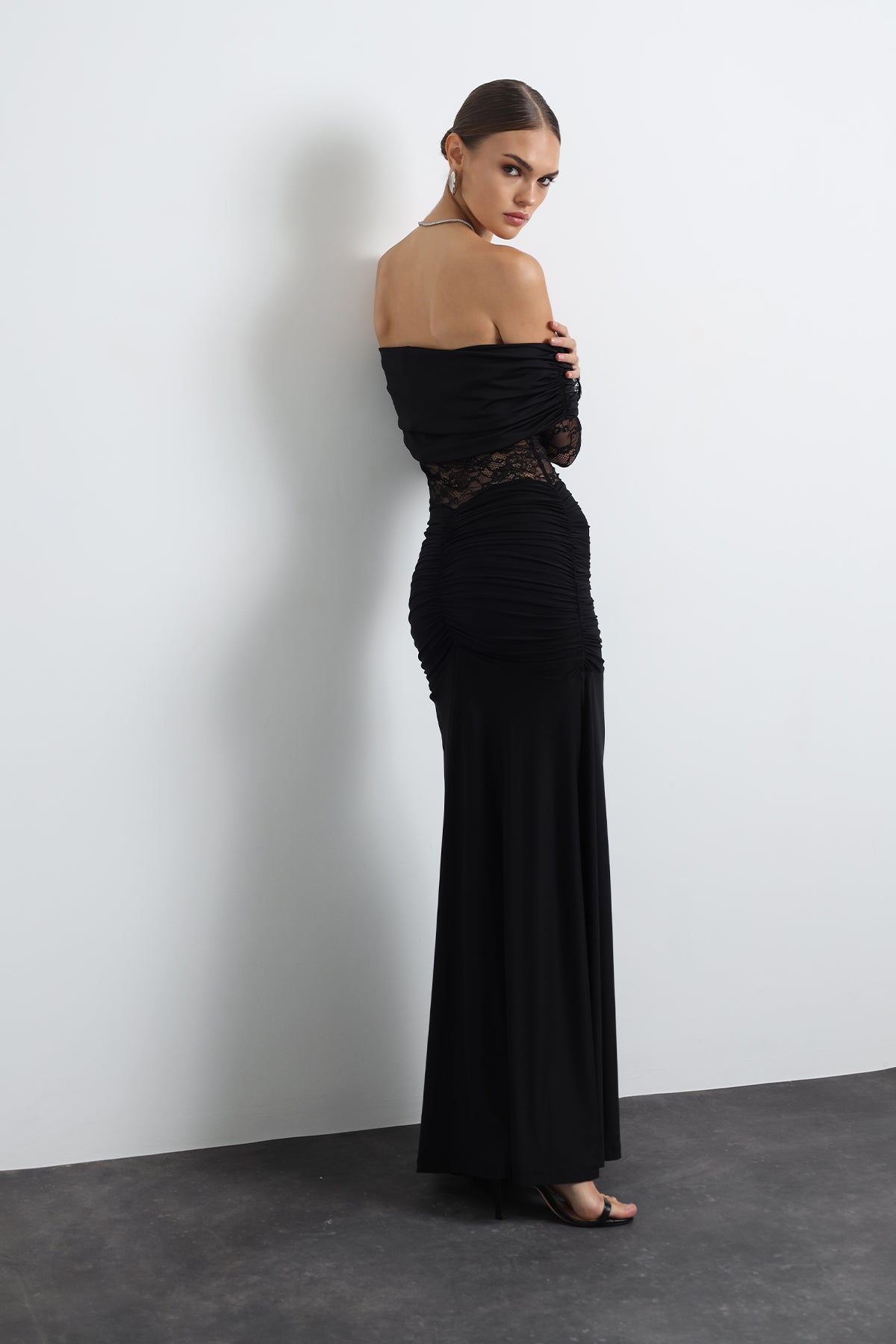 Marne Lace Maxi Black Dress