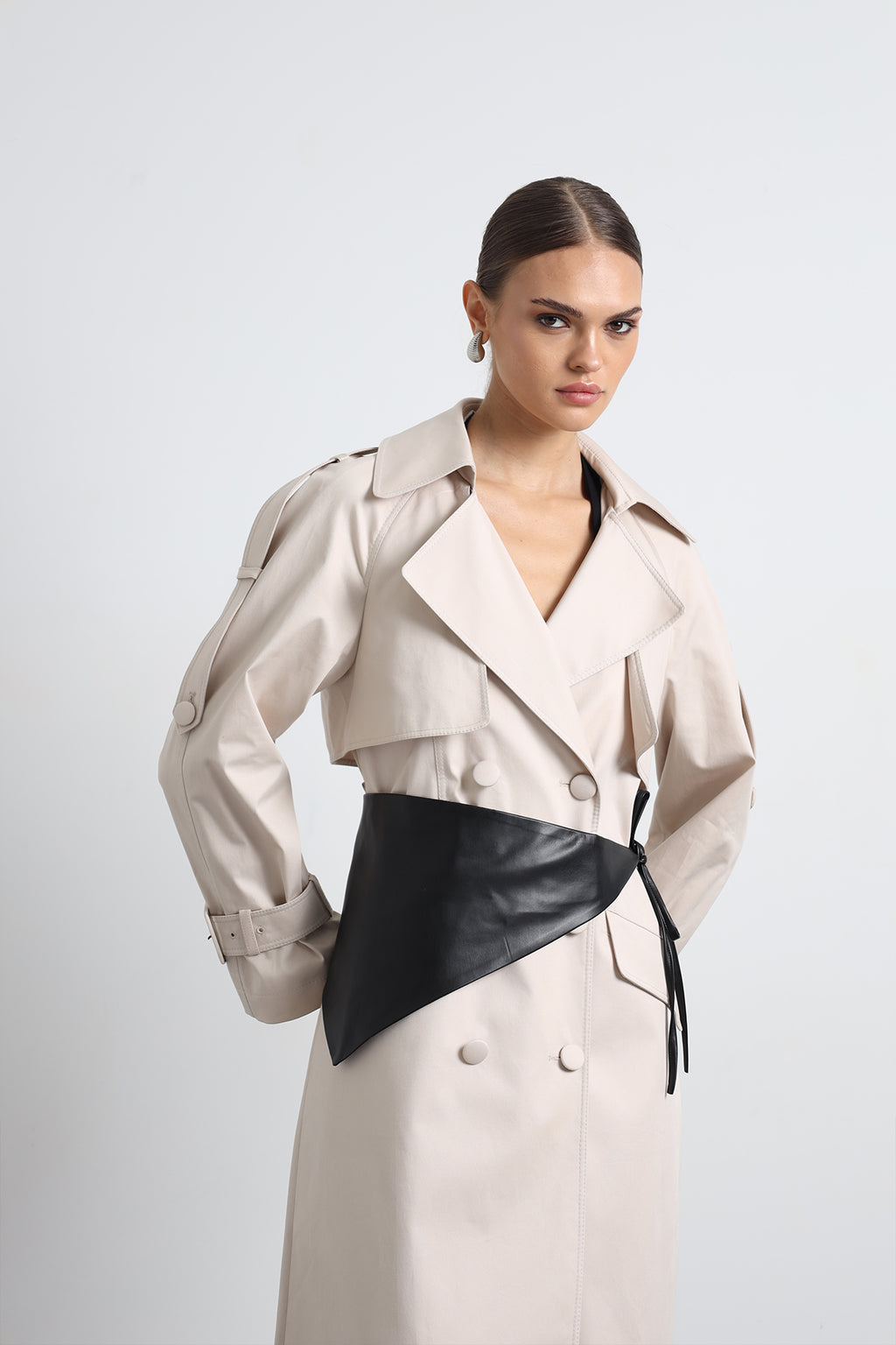 Leather Triangle Waist Neck Accessory / Scarf