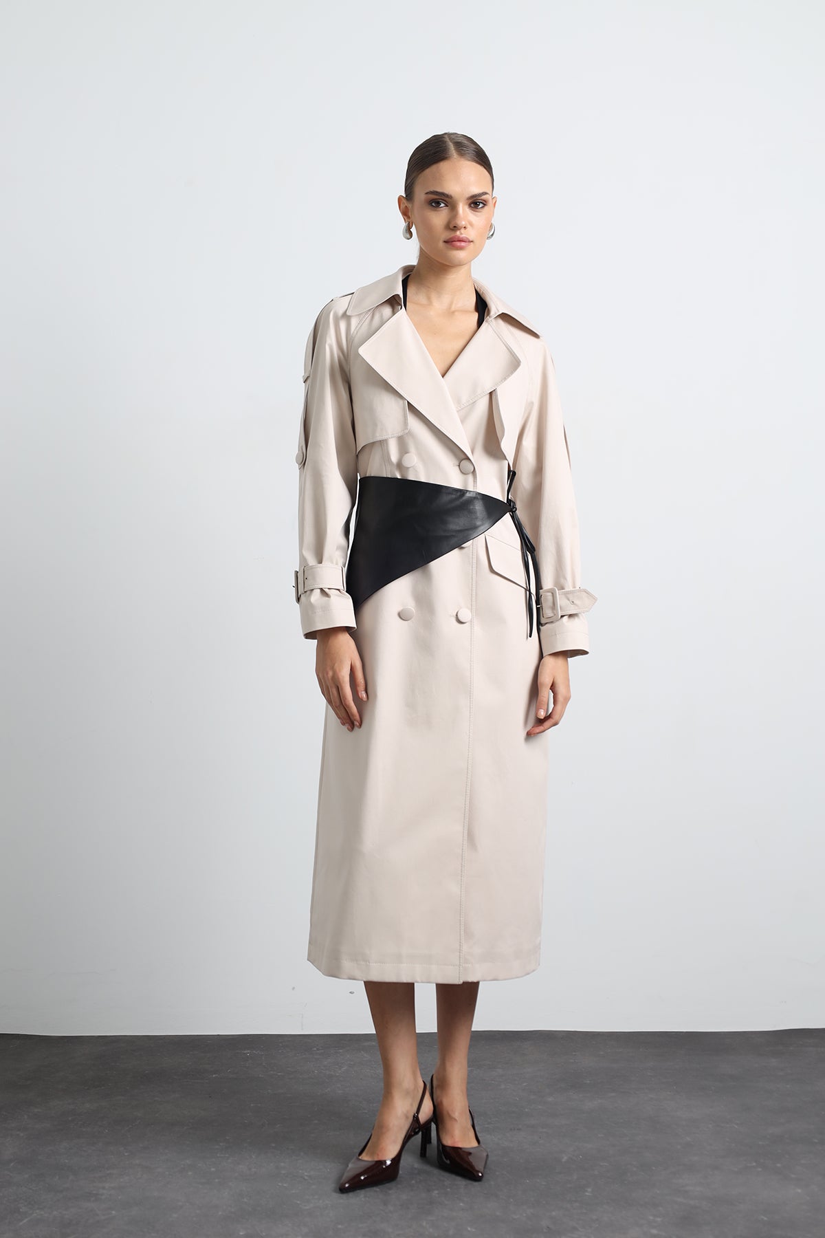 Leather Triangle Waist Neck Accessory / Scarf