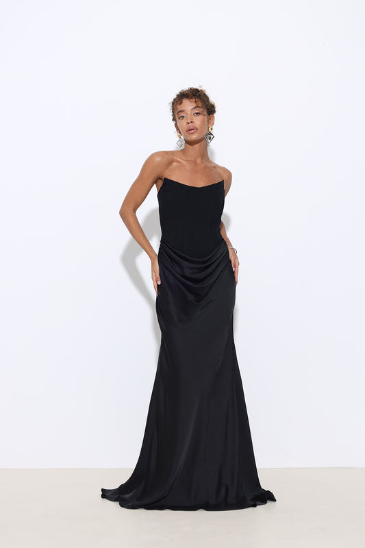 Isabella Black Corset Dress