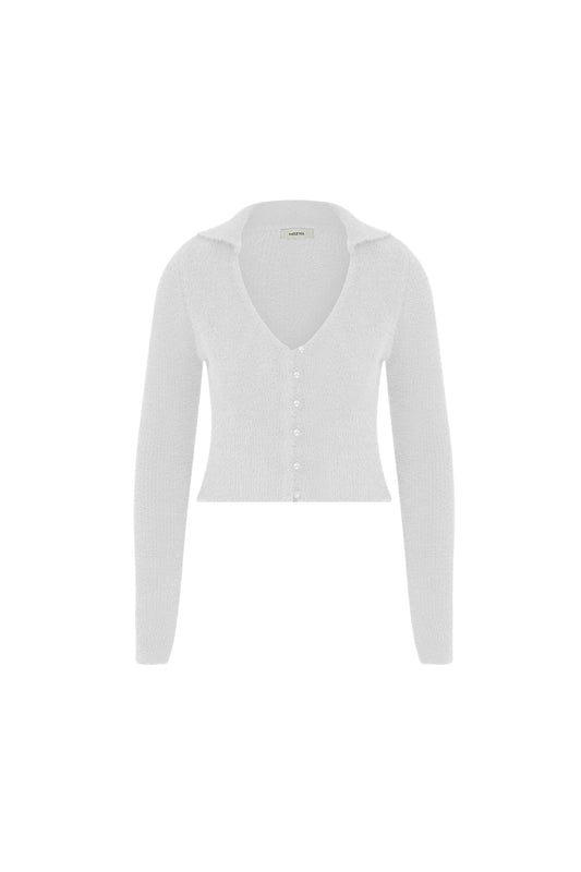 Margot Soft Knitted White Cardigan