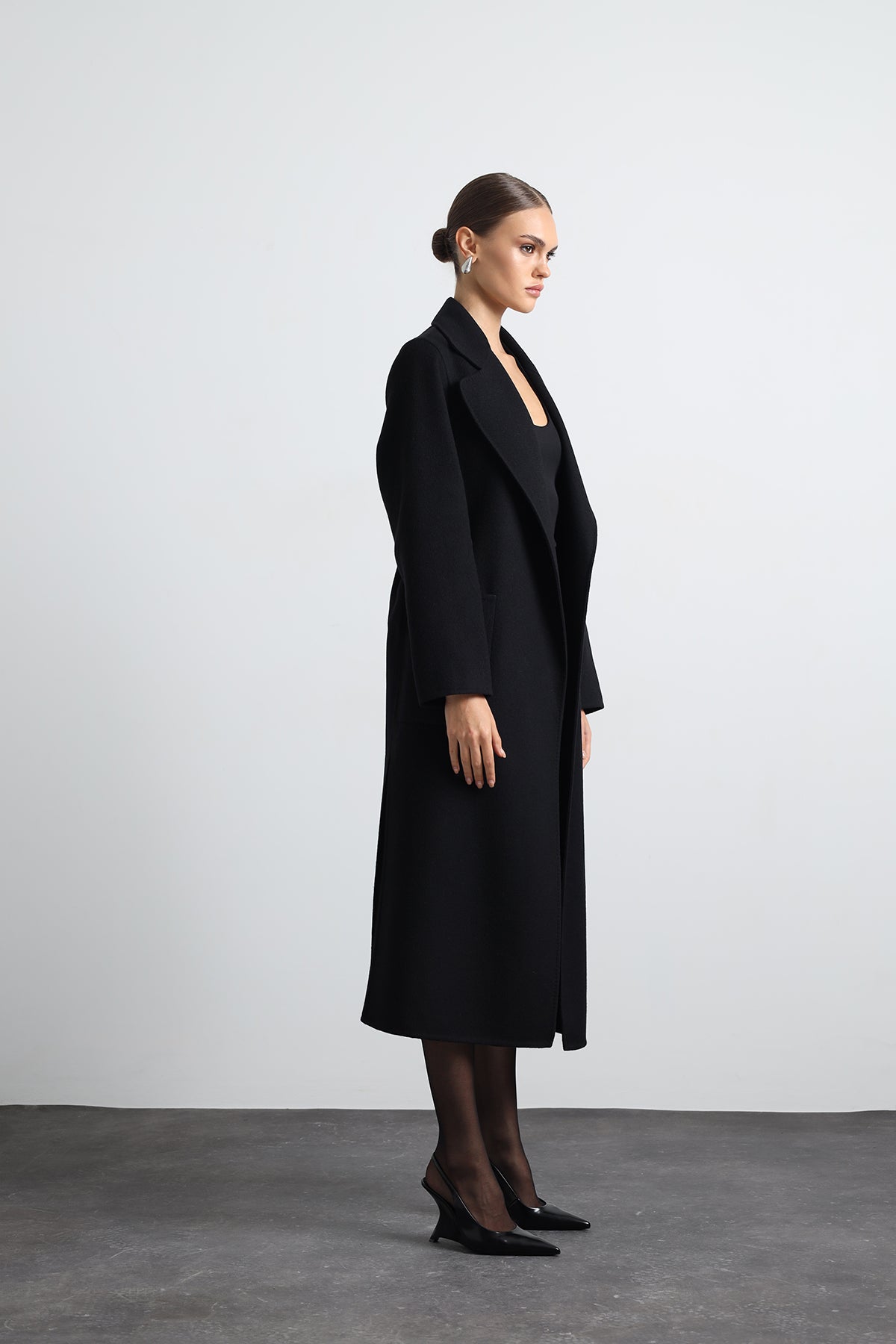 Moxe 100% Virgin Wool Black Coat