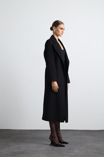 Moxe 100% Virgin Wool Black Coat