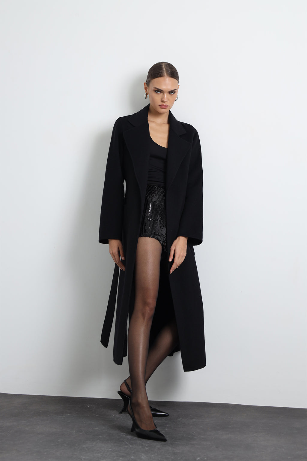 Moxe 100% Virgin Wool Black Coat