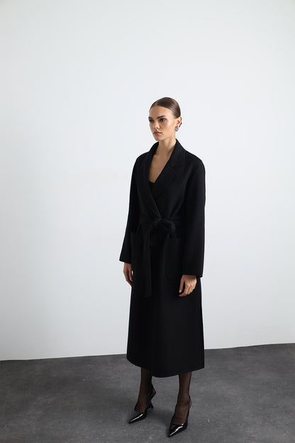 Moxe 100% Virgin Wool Black Coat
