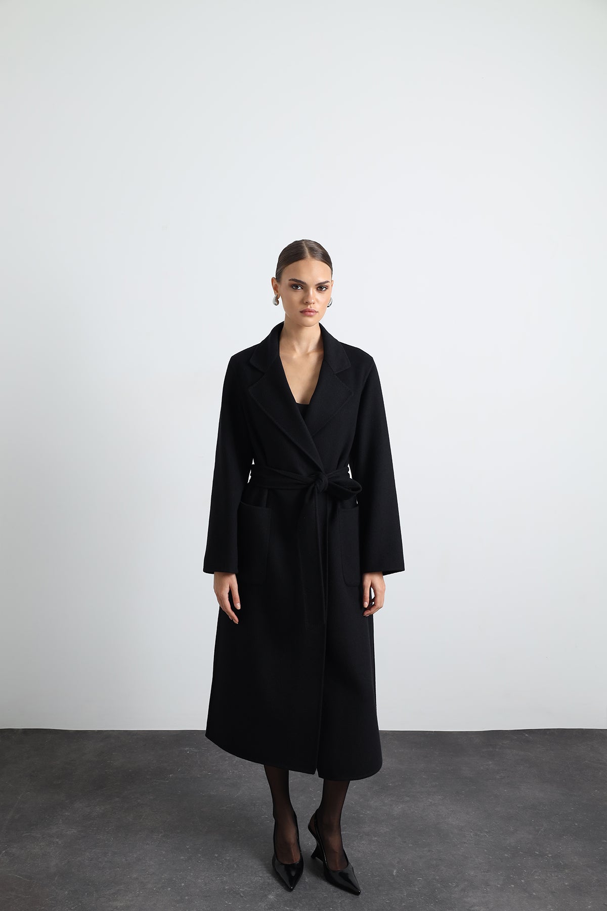 Moxe 100% Virgin Wool Black Coat