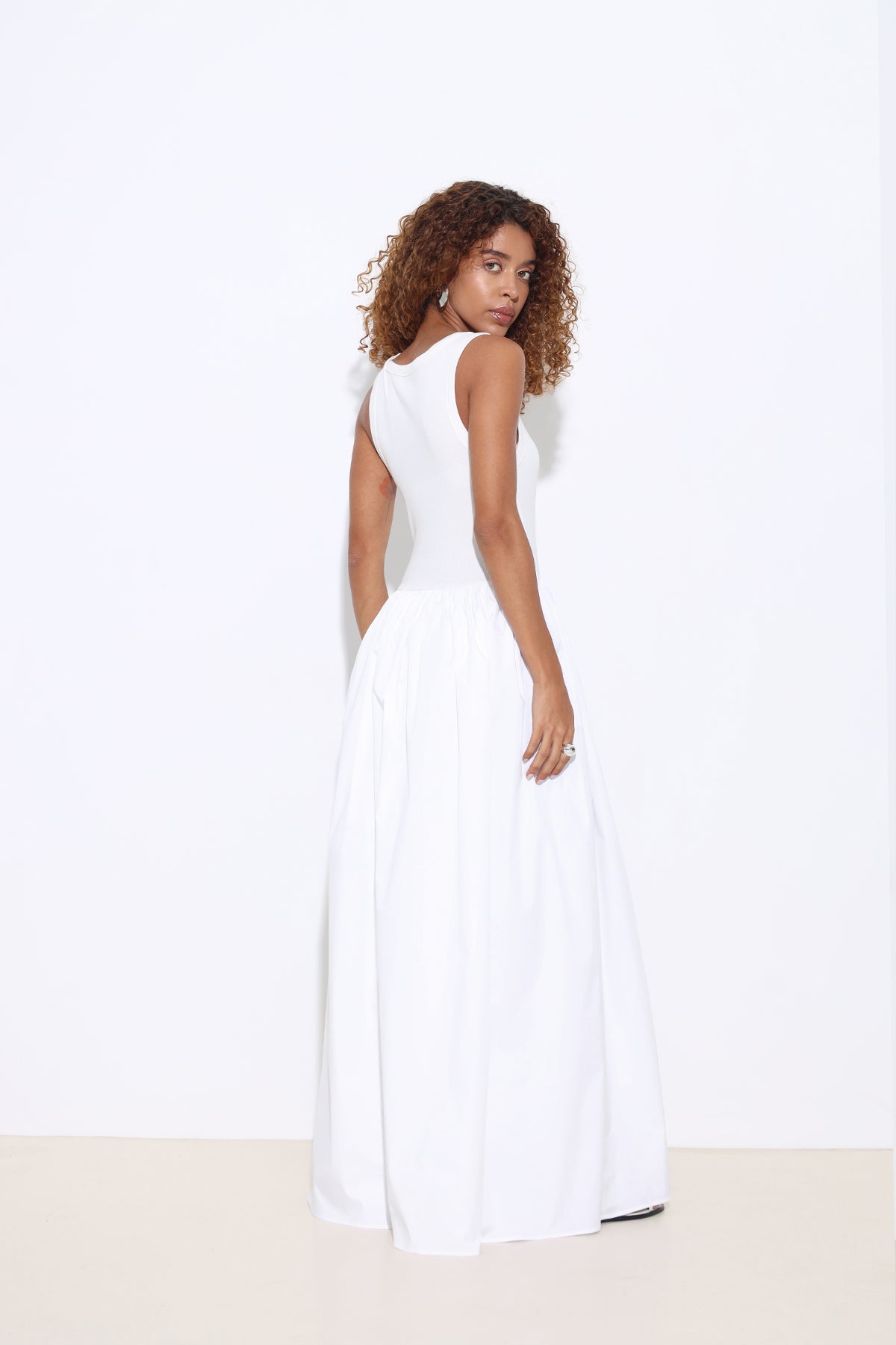 Noira Maxi Poplin White Dress