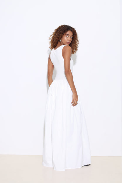 Noira Maxi Poplin White Dress