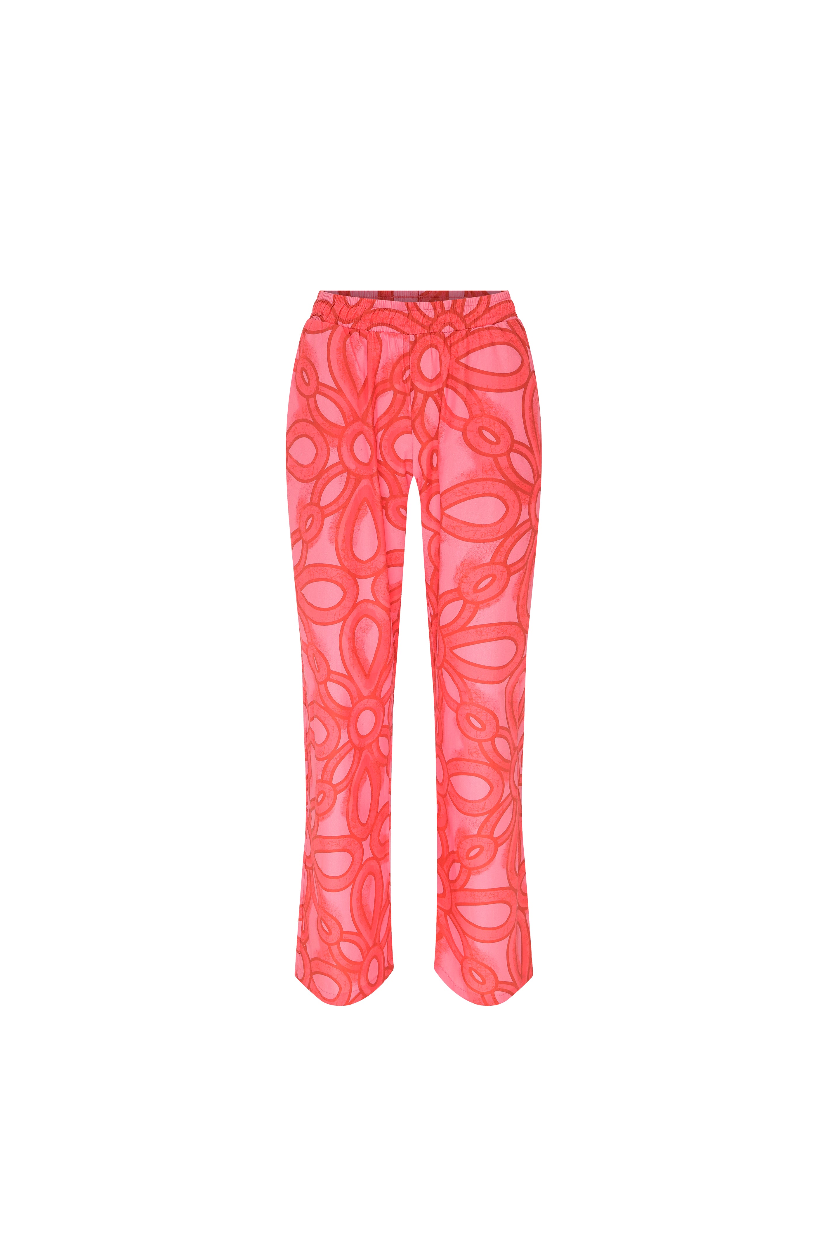 Rina Geometric Printed Pink Coton Pants