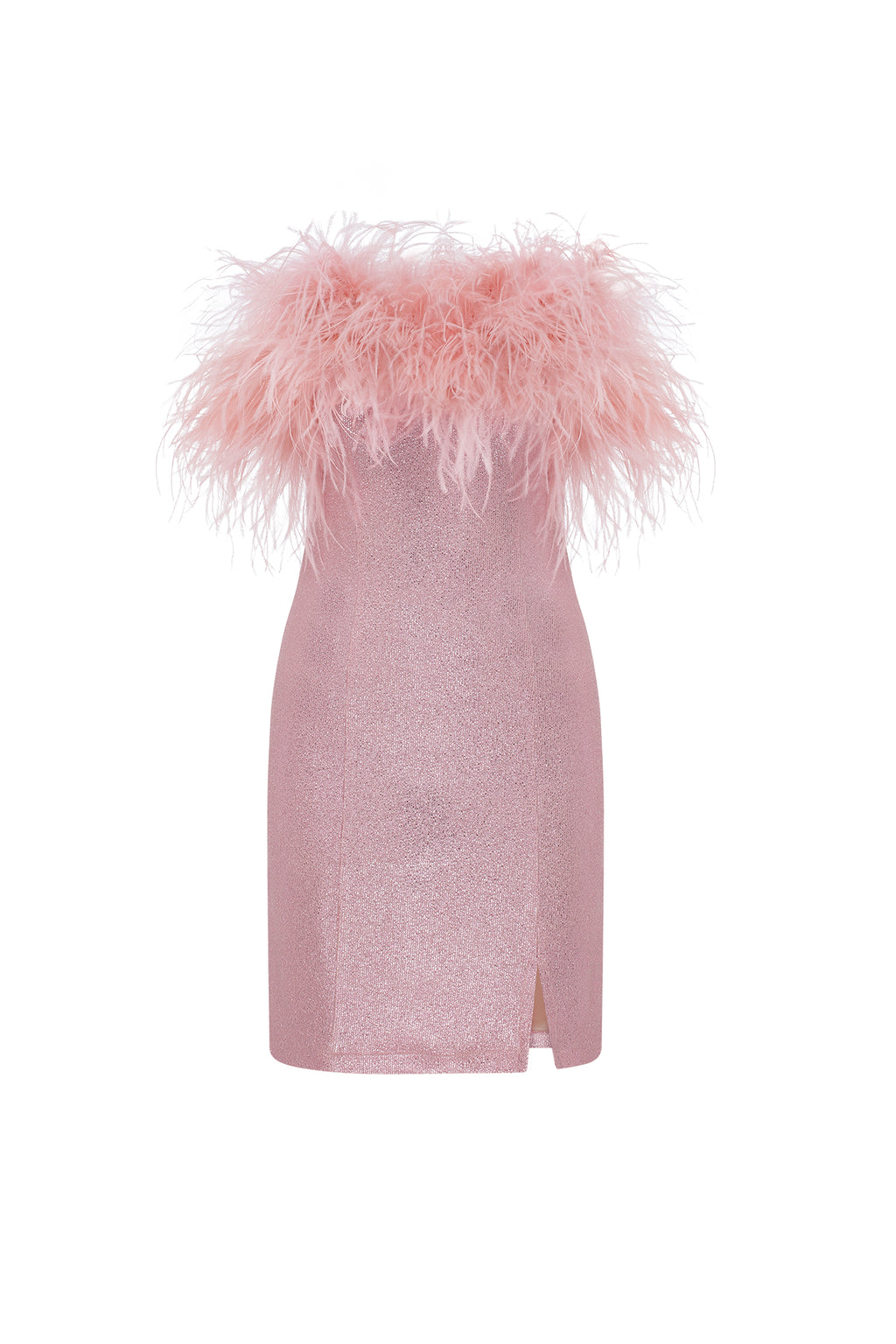 Liana Feathered Pink Mini Dress