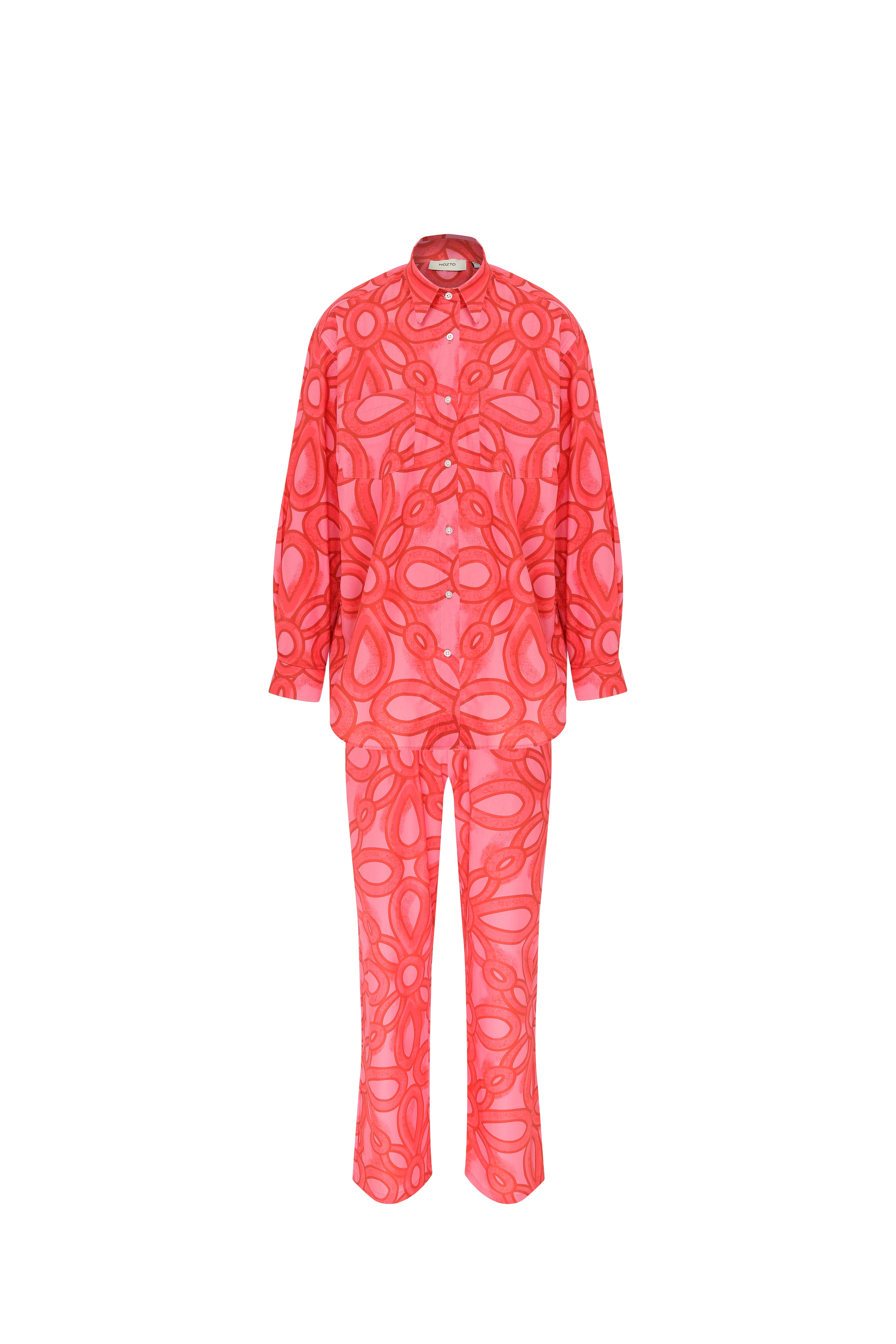 Berta Oversize Pink Shirt and Trouser Set