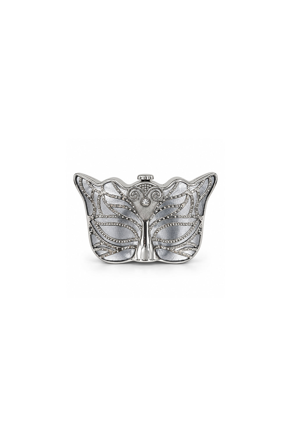Aila Silver Butterfly-Shaped Metal Clutch