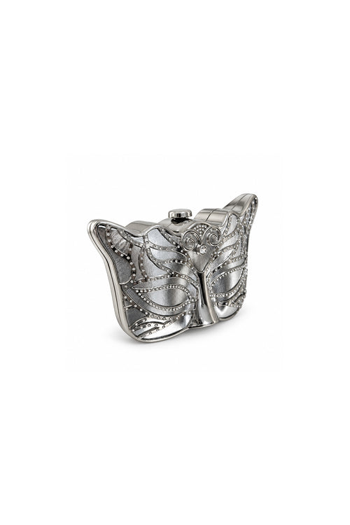 Aila Silver Butterfly-Shaped Metal Clutch