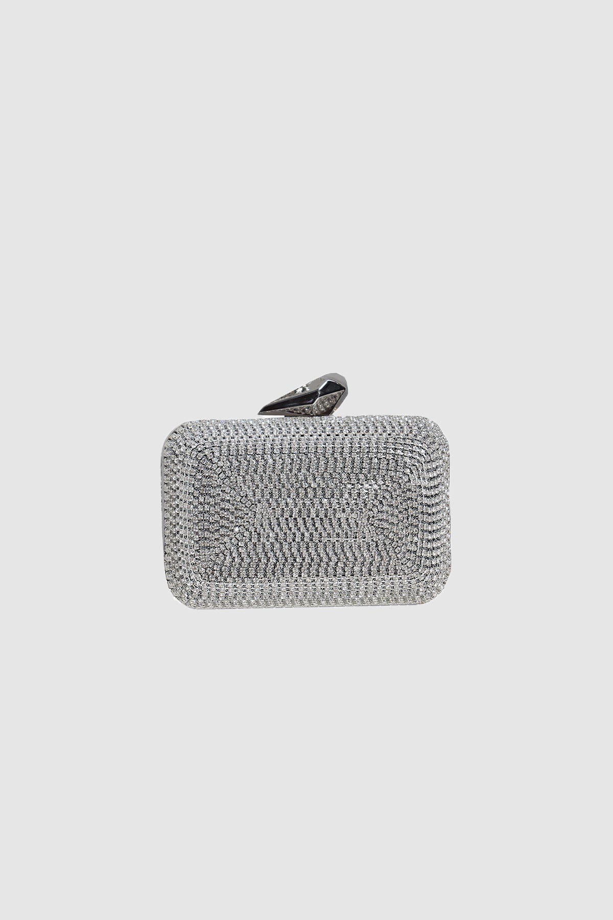 Eloura Silver Crystal Evening Clutch