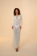 Amaris Knitted White Maxi Beach Dress