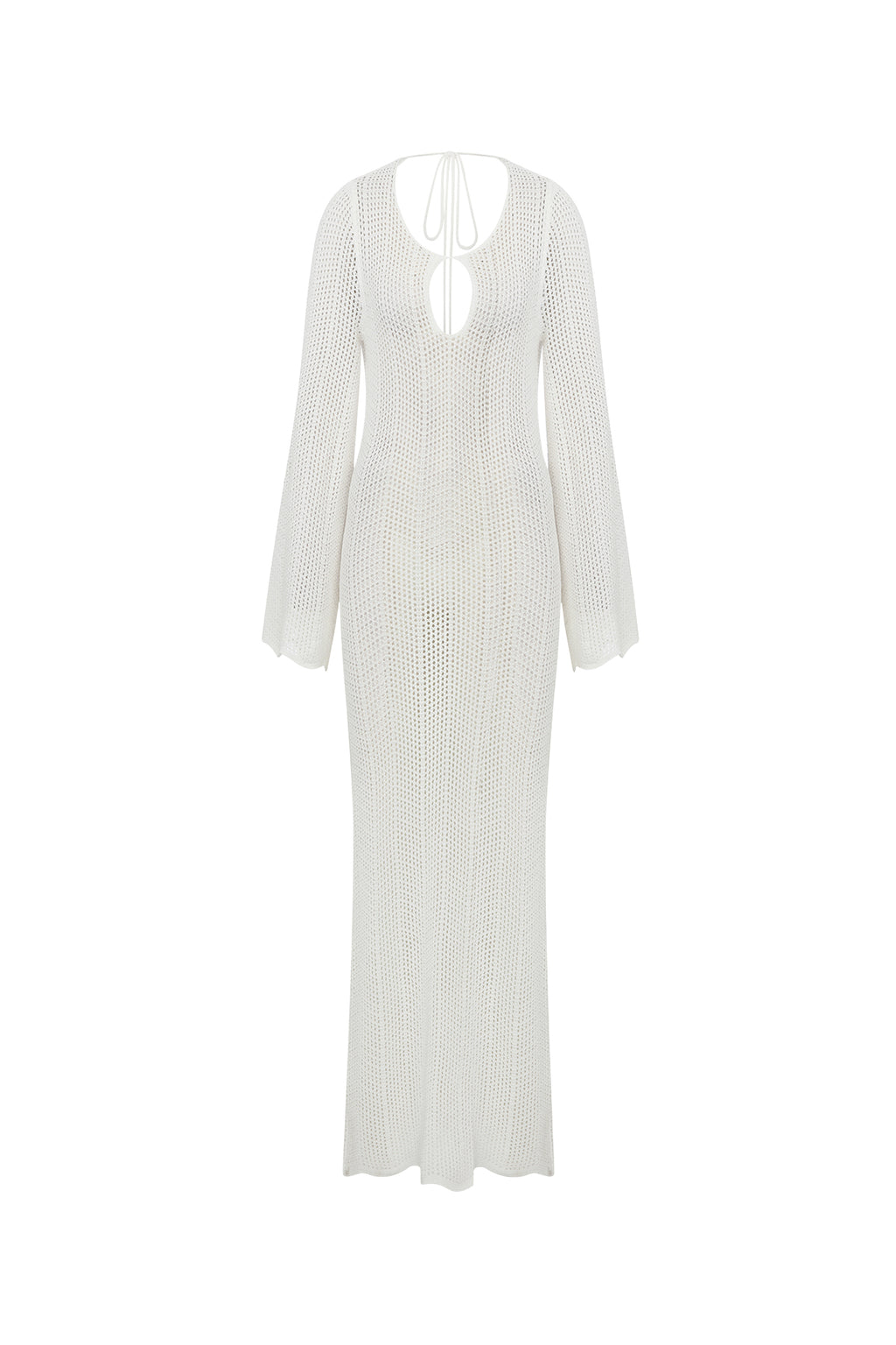 Amaris Knitted White Maxi Beach Dress