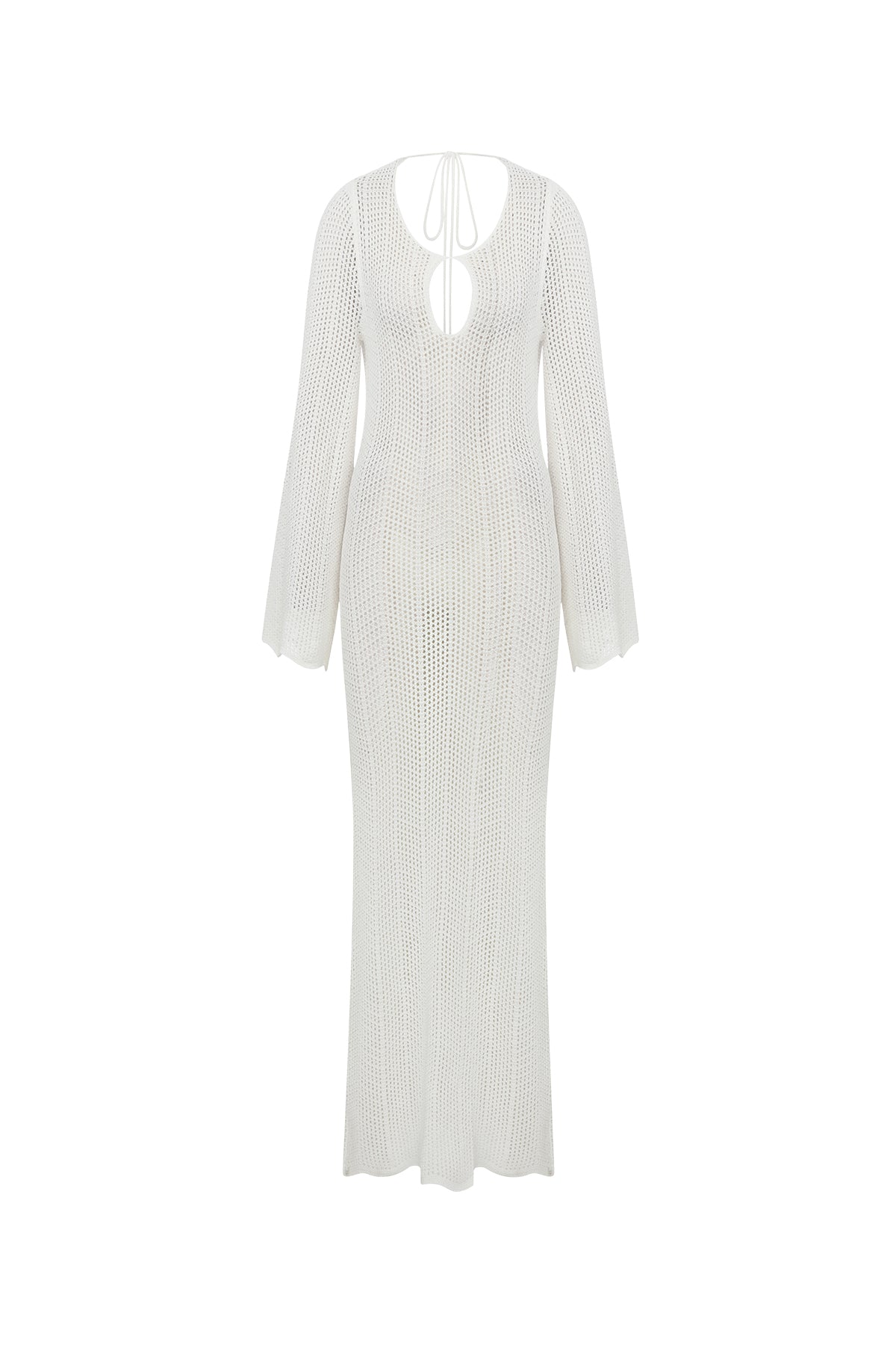 Amaris Knitted White Maxi Beach Dress