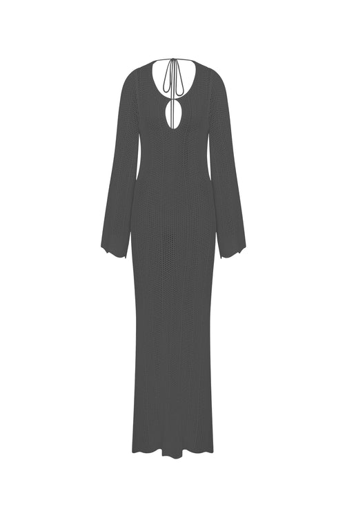 Amaris Knitted Black Maxi Beach Dress