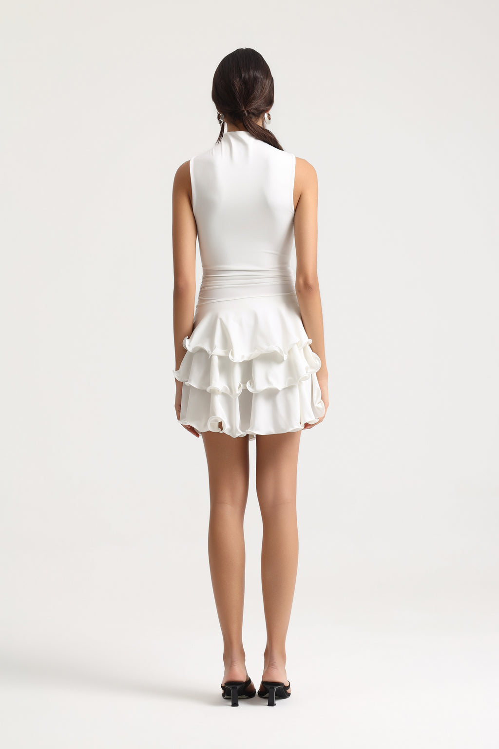 Amoura Halter Yaka Mini Beyaz Elbise