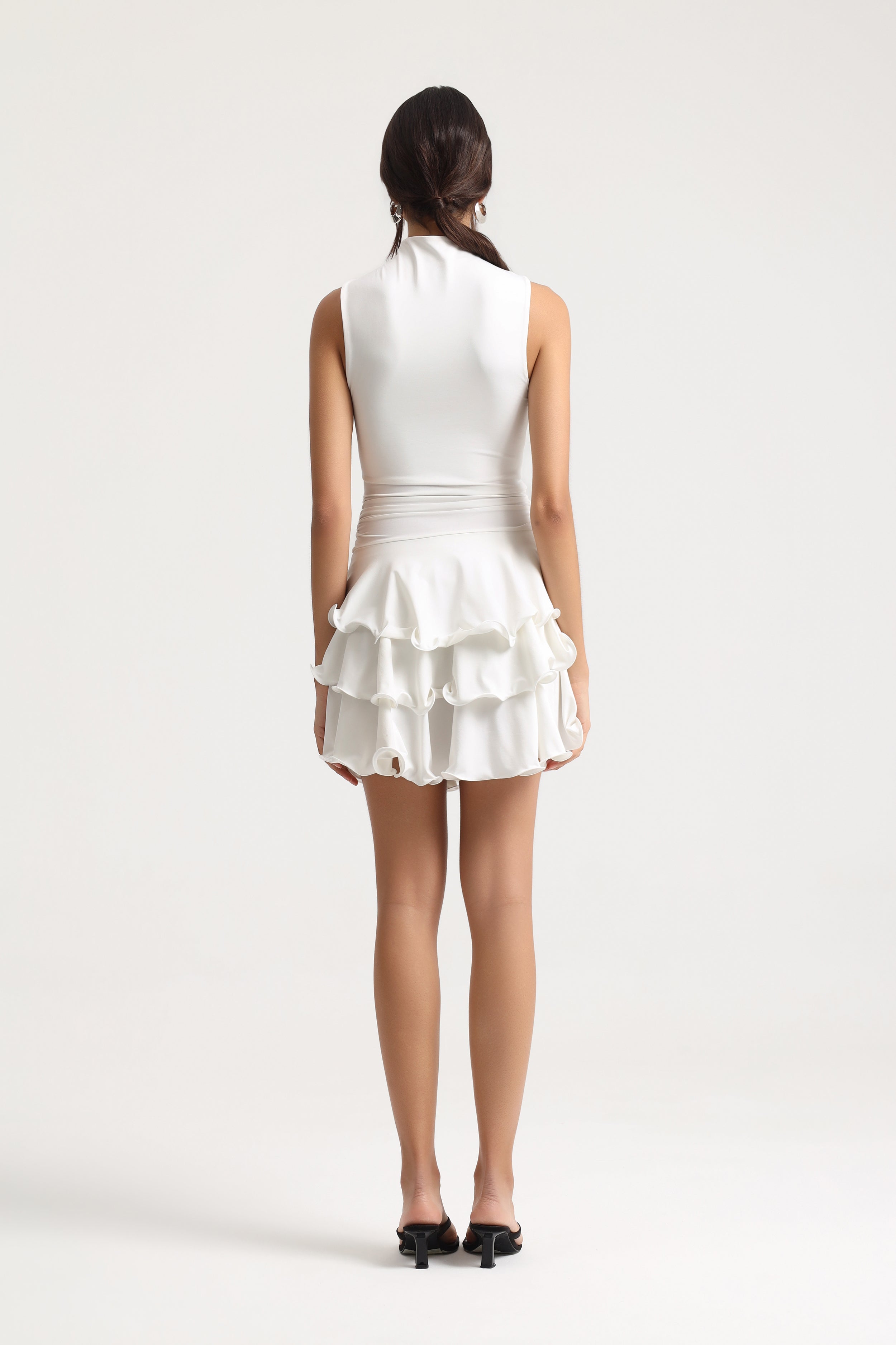 Amoura Halter Neck Mini White Dress