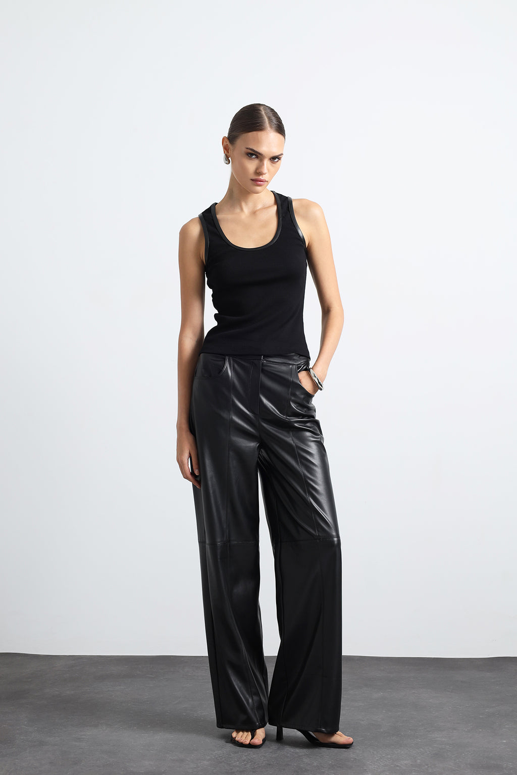 Ardene Leather Detailed Tank Top