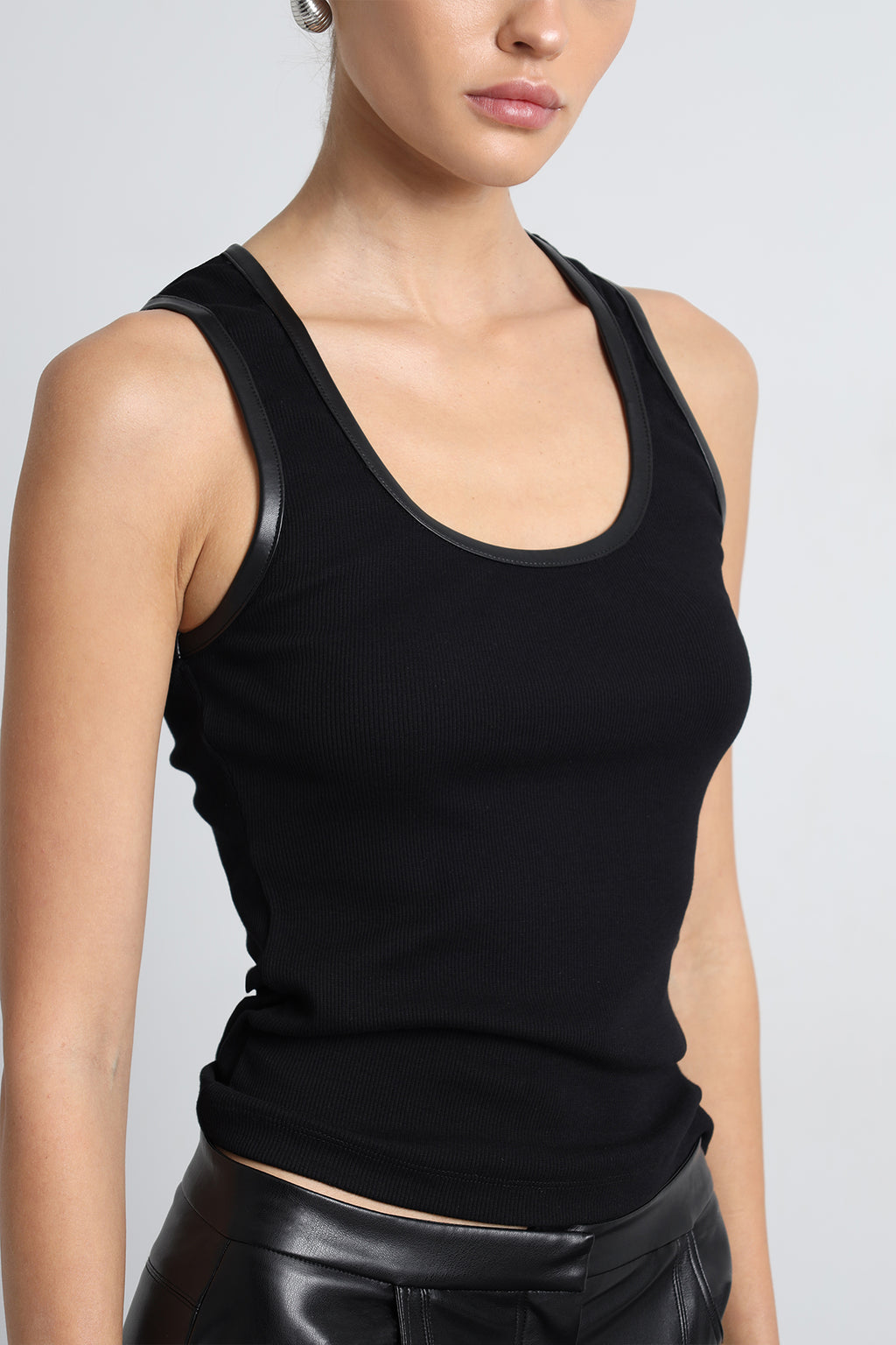 Ardene Leather Detailed Tank Top