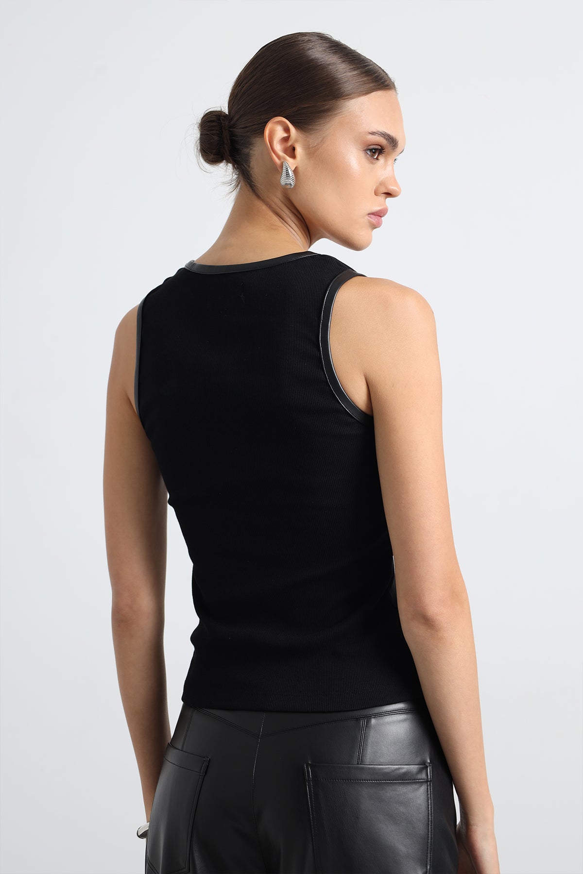 Ardene Leather Detailed Tank Top