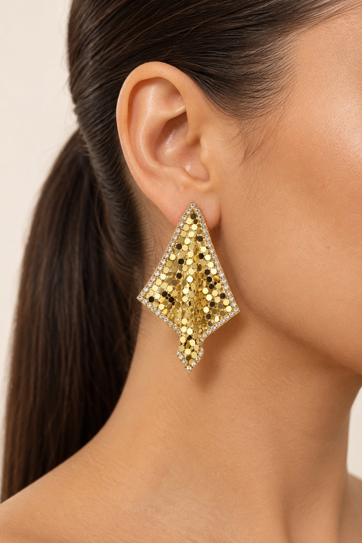 Aurelia Gold-Tone Crystal and Sequin Drop Evening Earrings