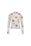 Nora Sun Printed Beige Mesh Body