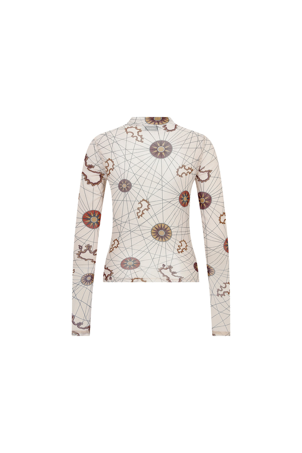 Nora Sun Printed Beige Mesh Body