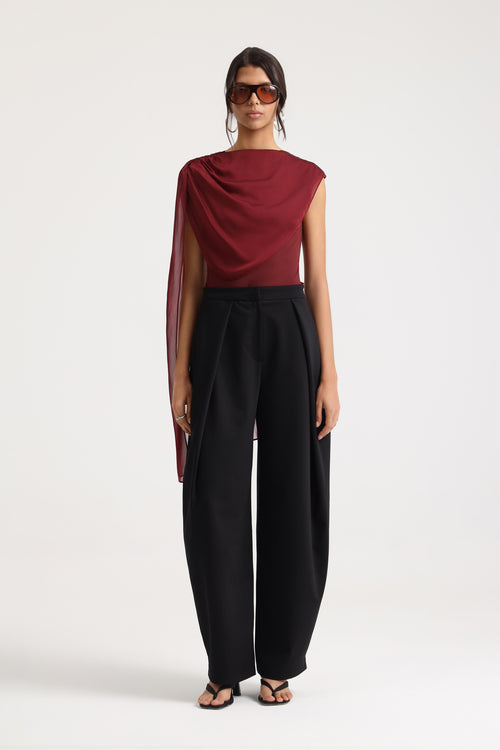 Blaire Draped Chiffon Bodysuit