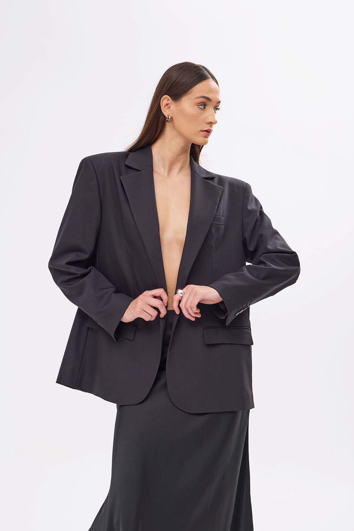 Ruby Black Oversize Blazer Jacket