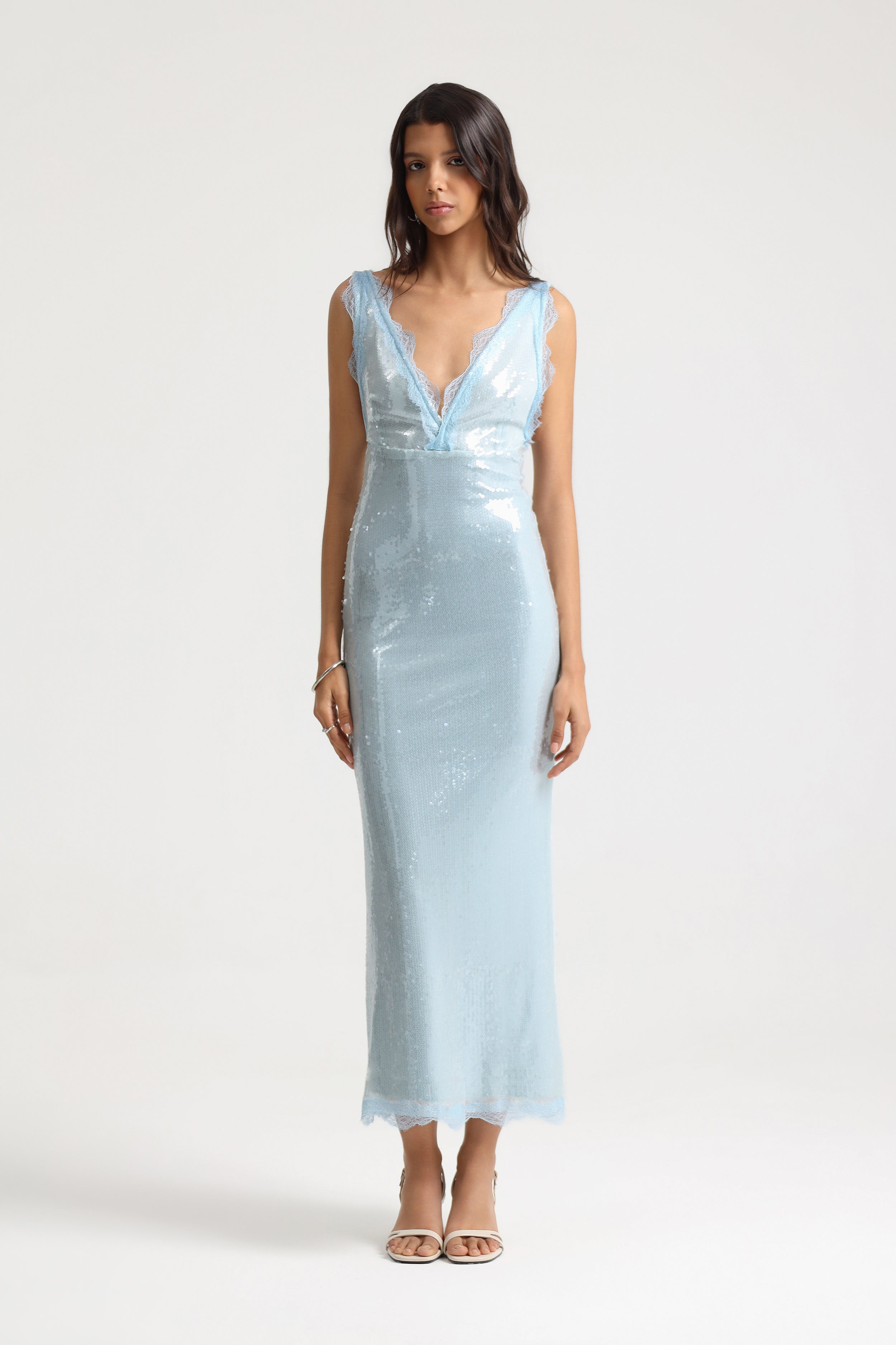 Brina Sequined Lace Detailed Dress