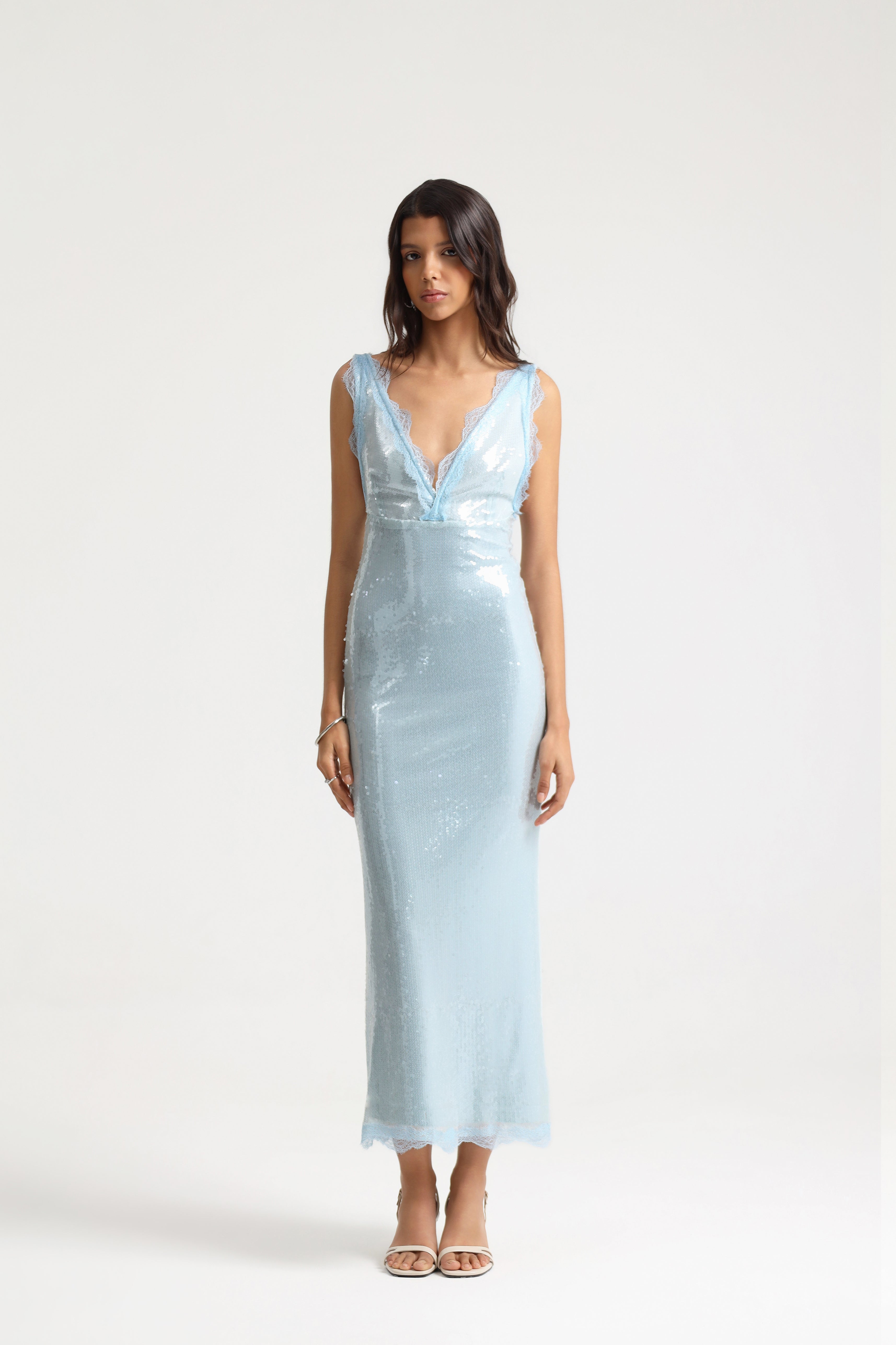 Brina Sequined Lace Detailed Dress