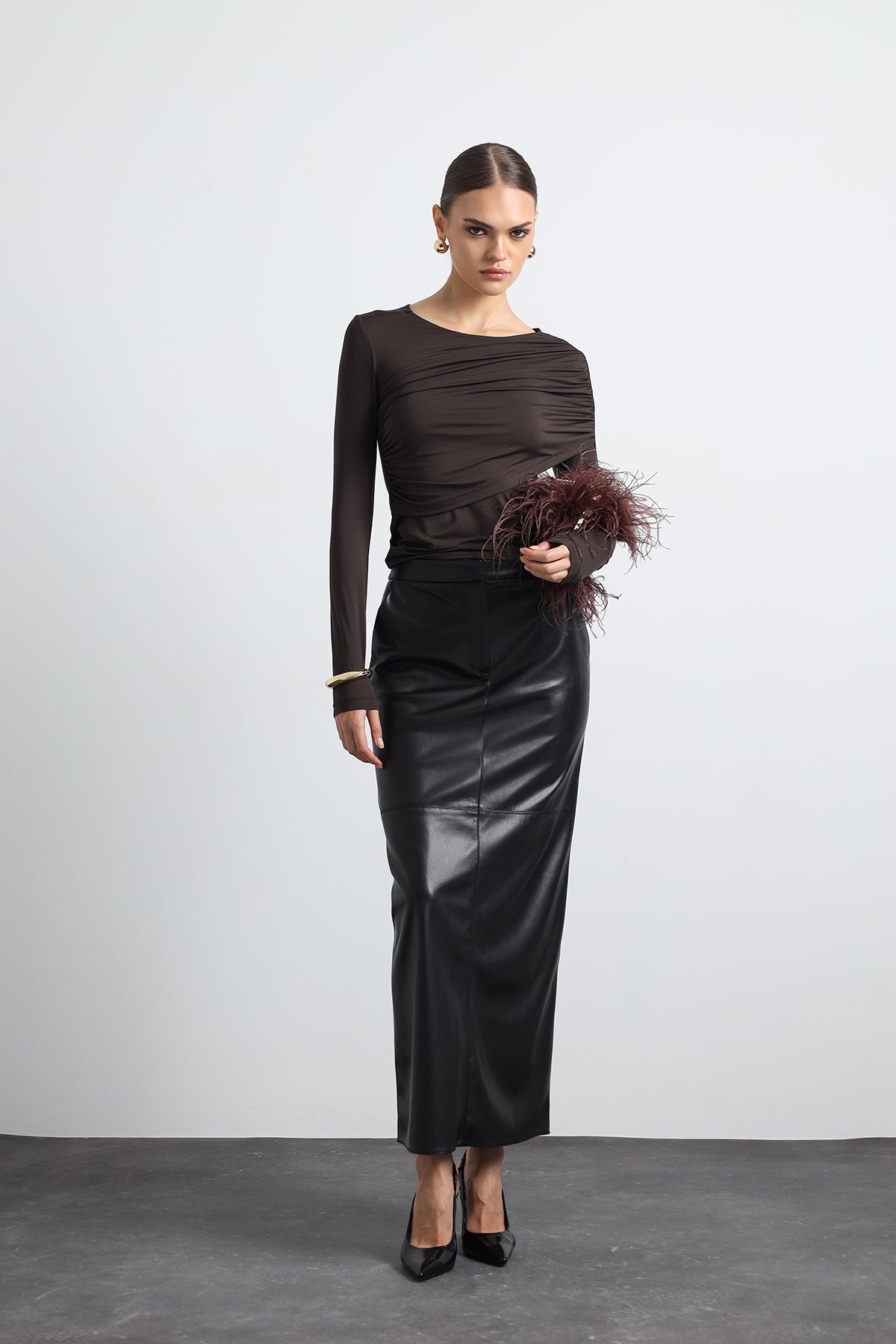 Umbria Vegan Leather Skirt