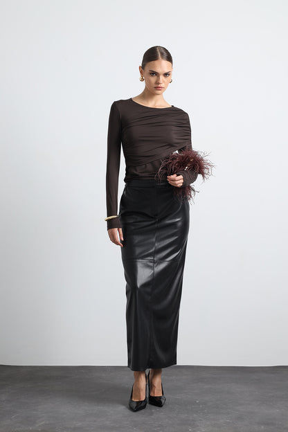 Umbria Vegan Leather Skirt