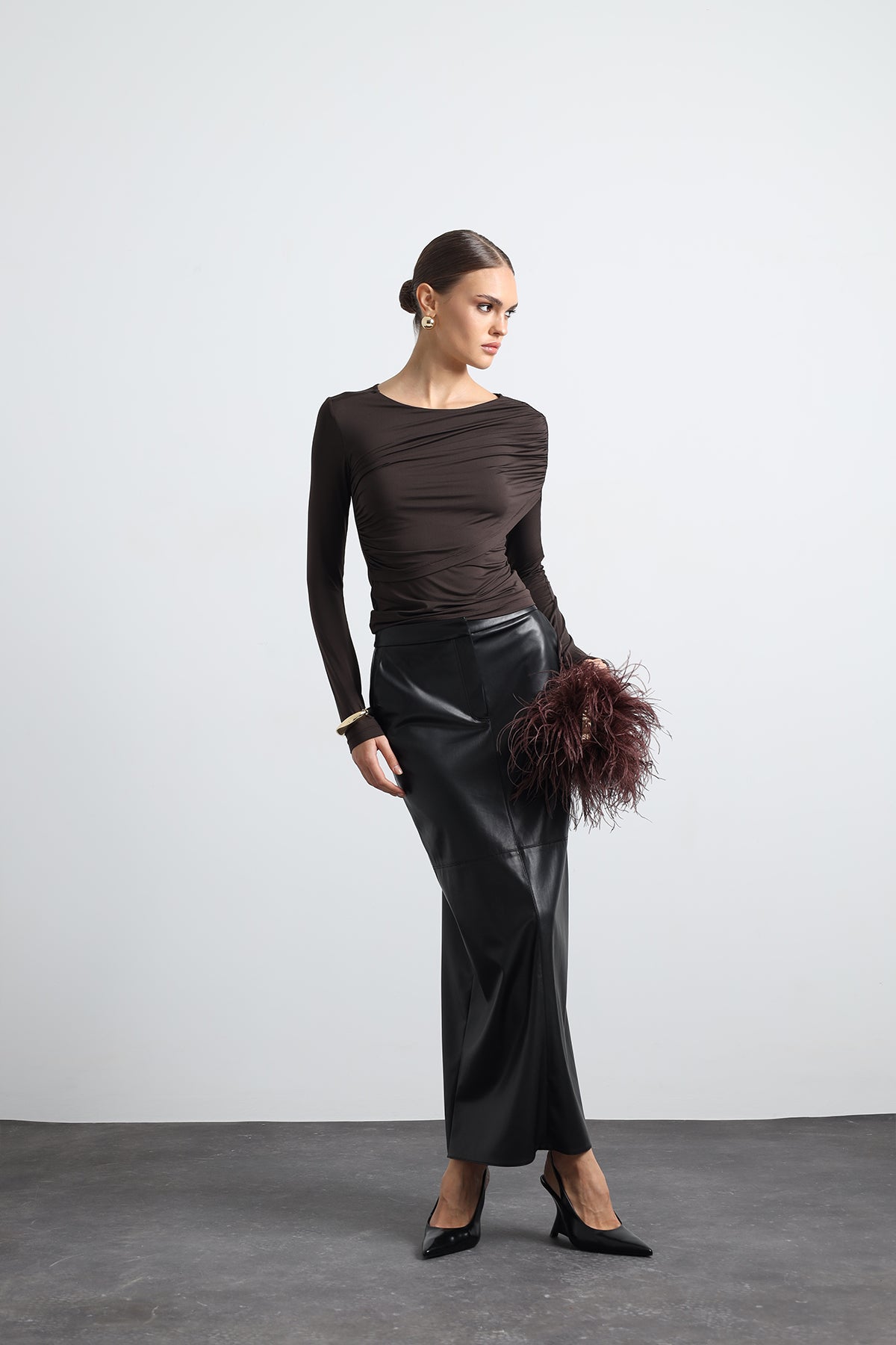 Umbria Vegan Leather Skirt