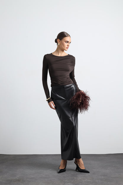 Umbria Vegan Leather Skirt