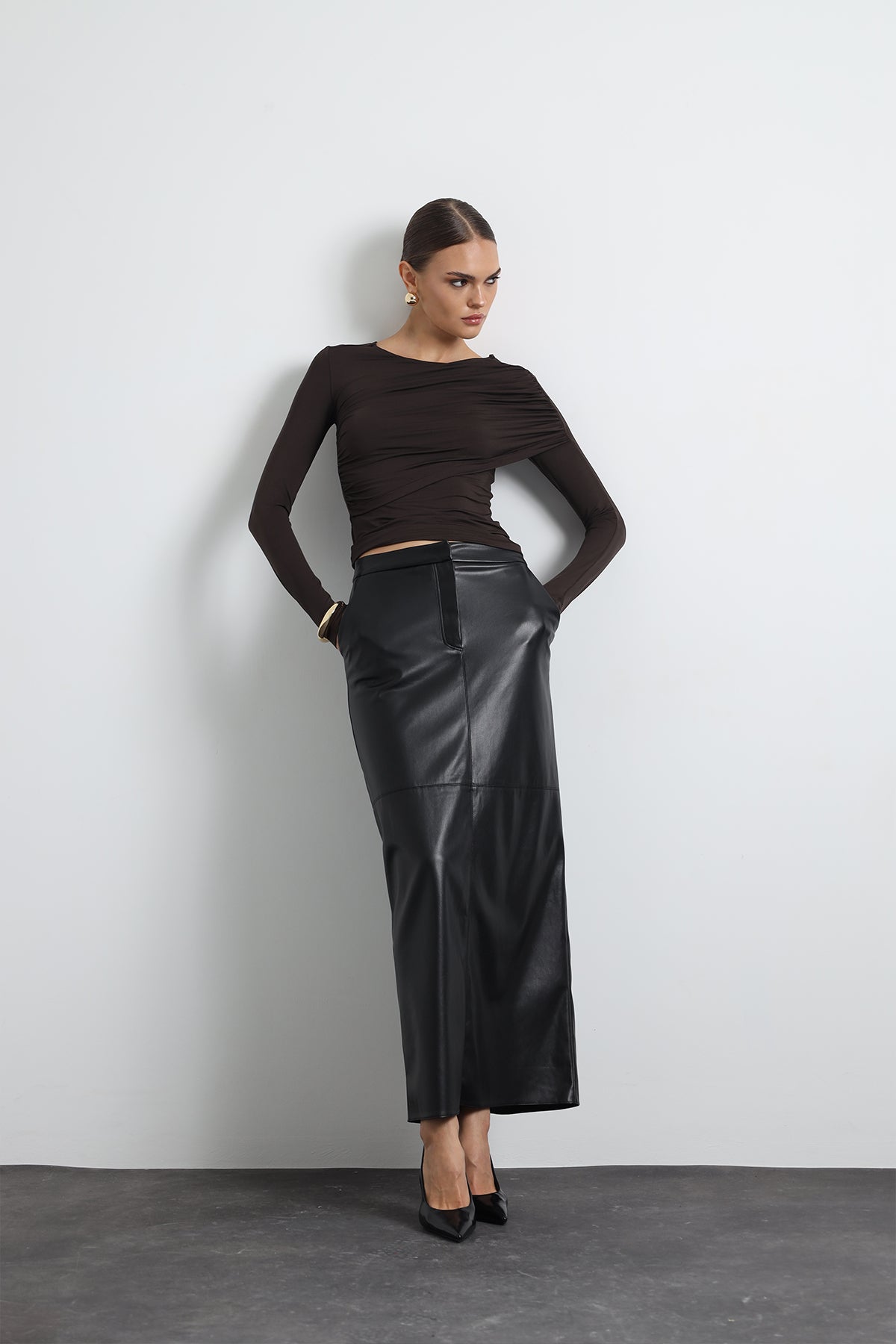 Umbria Vegan Leather Skirt