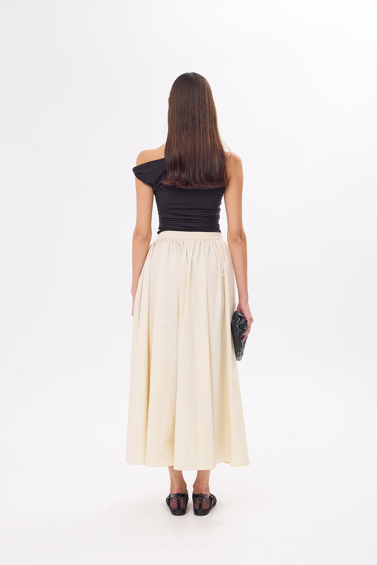 Charlotte Beige Flared Skirt