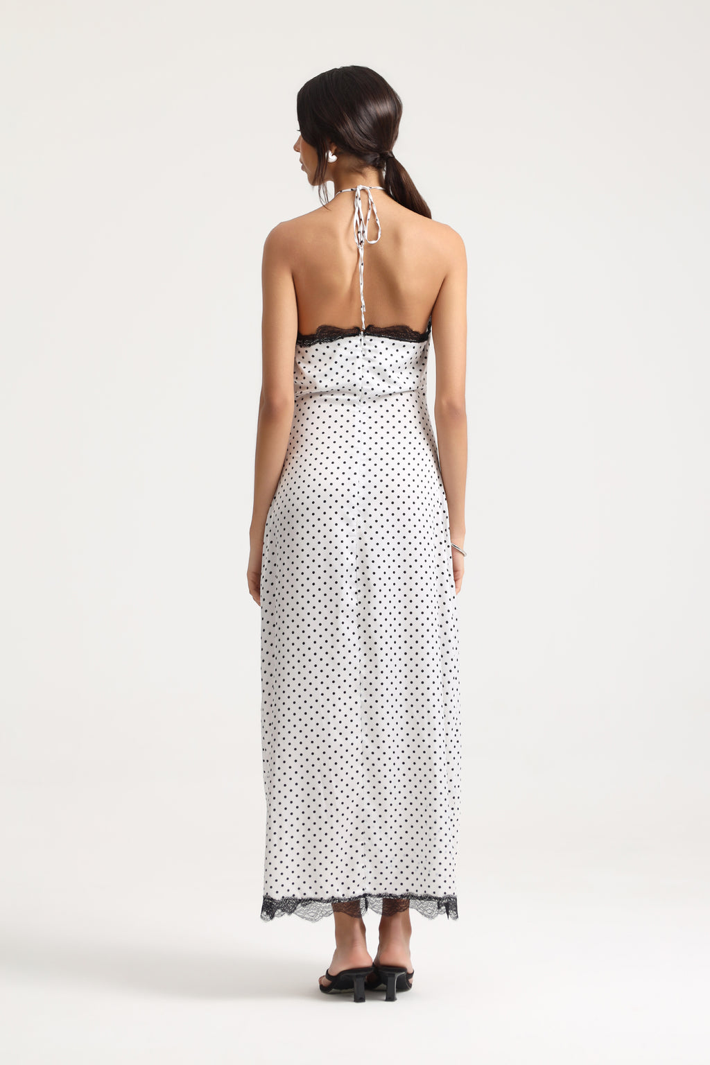 Colette Lace Trim Polka Dot Dress