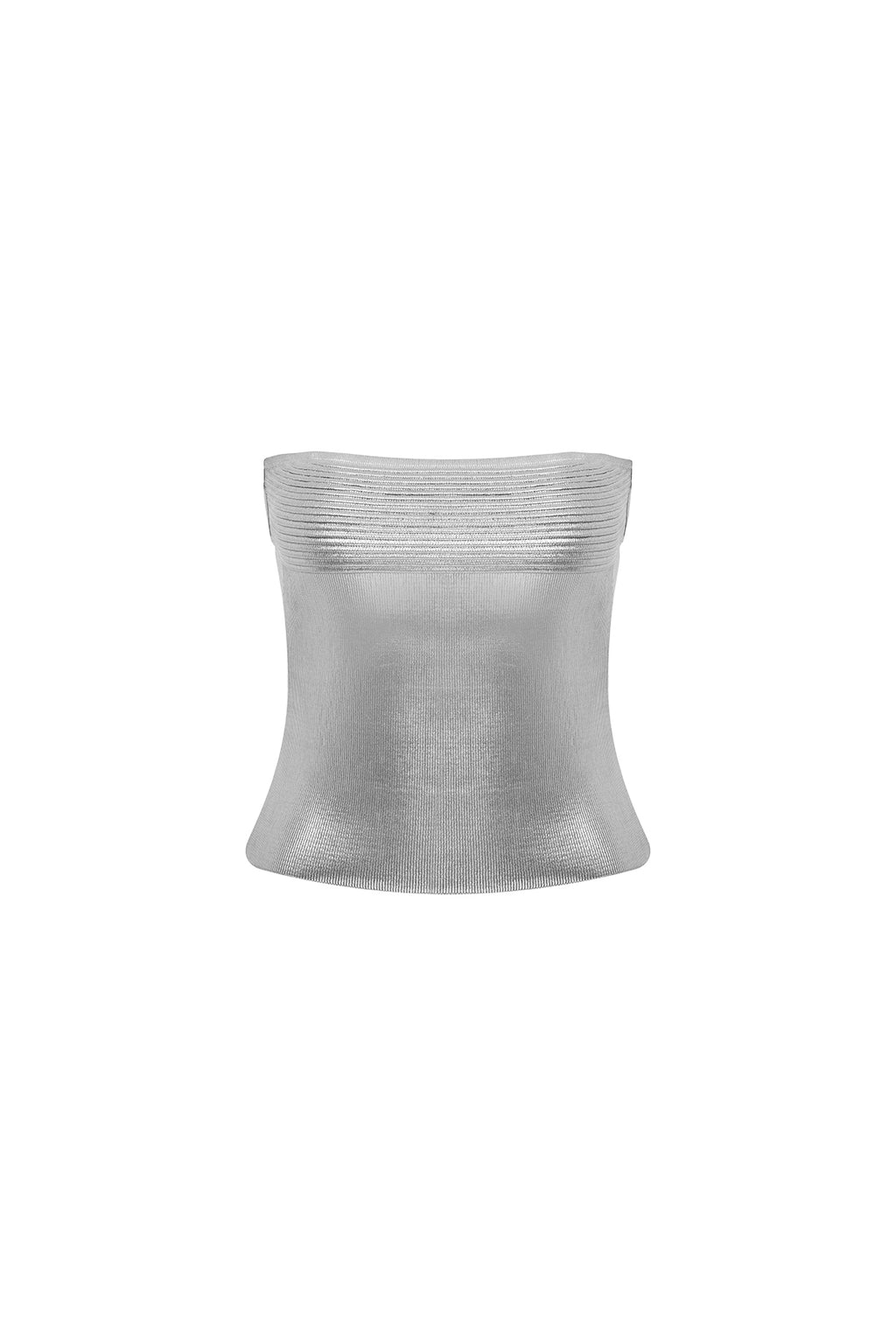 Cruz Silver Printed Strapless Crop Bustier Corset