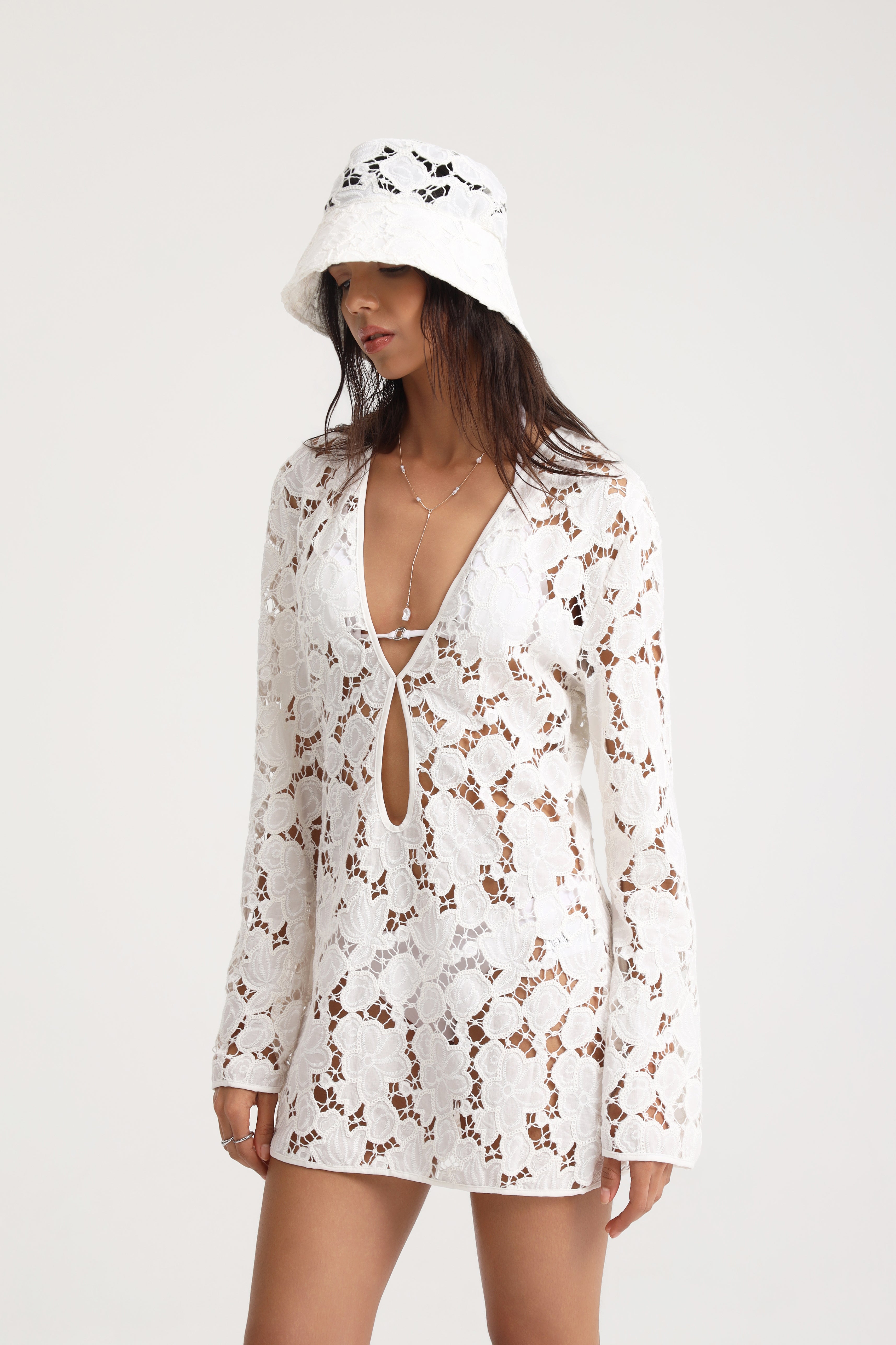 Dalia Sheer Lace Beach Dress
